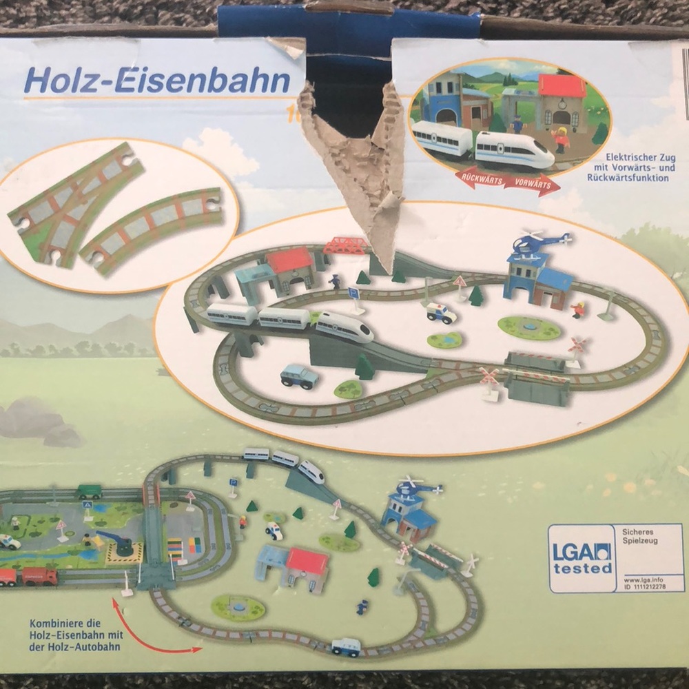 German Wooden electric train set